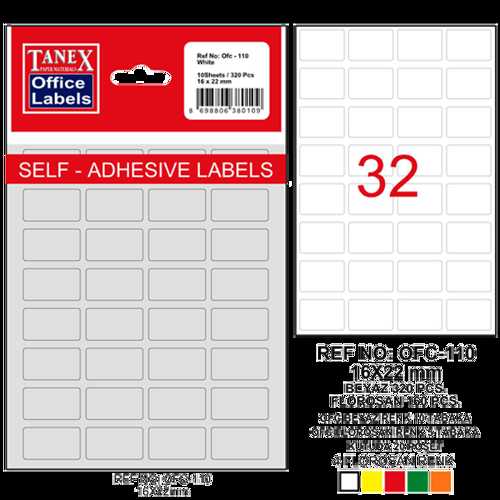 TANEX OFİS ETİKETİ 16X22MM OFC-110 BEYAZ