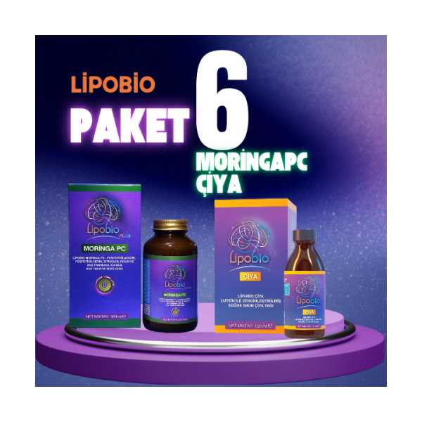 LİPOBİO PAKET 6 MORİNGA PC PLUS (300 ML) +ÇİYA YAĞI (150 ML) 