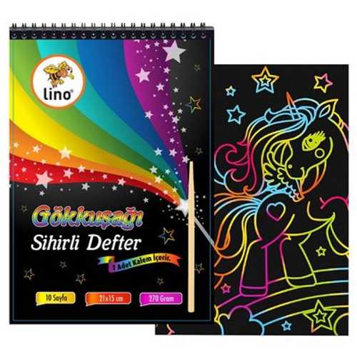 LİNO GÖKKUŞAĞI SİHİRLİ DEFTER SPİRALLİ A5 10YP