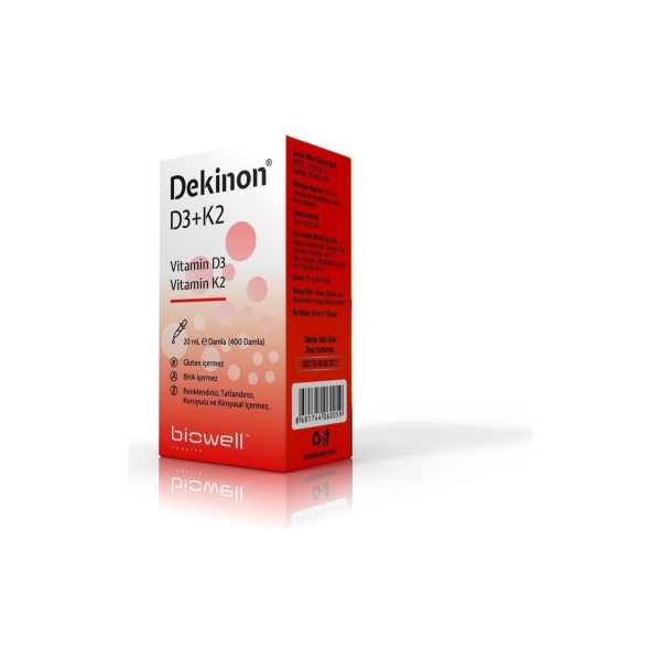 BİOWELL DEKİNON D3 K2 VİTAMİNİ DAMLA 20 ML