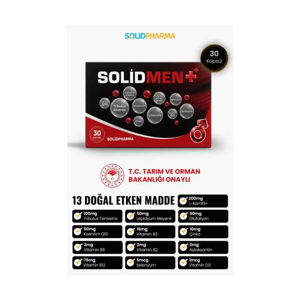 SOLDİMEN 30 KAPSÜL ERKEKLERE ÖZEL CİNSEL VE GÜÇ TAKVİYESİ - MACA & TRİBULUS İÇERİKLİ