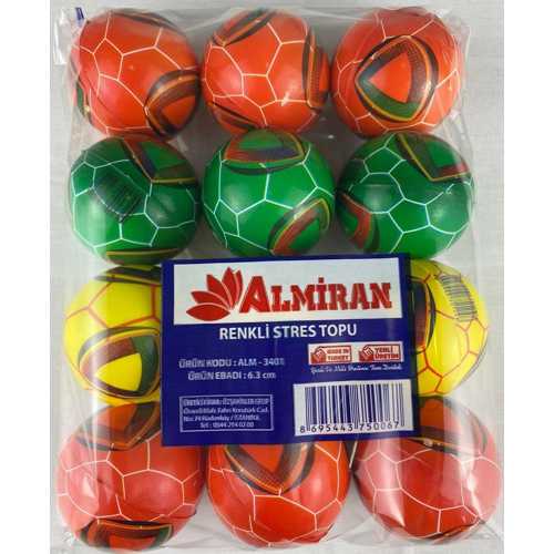 ALMİRAN STRES TOPU 6.3CM -12 RENKLİ