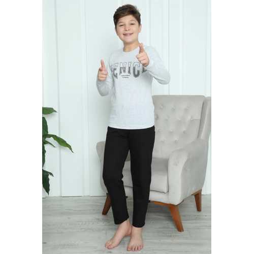 ERKEK ÇOCUK PENYE PIJAMA TAKIM GRI