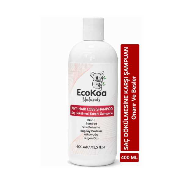 ECOKOA NATURALS SAÇ DÖKÜLMESİ VE SAÇ ONARICI BAKIM ŞAMPUANI 400 ML
