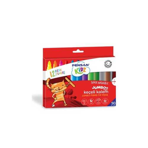 PENSAN KİDZ KEÇELİ BOYA KALEMİ 12 RENK JUMBO