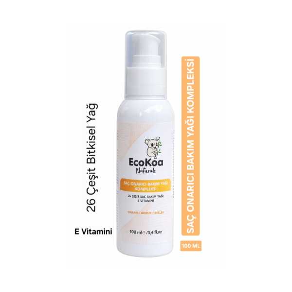 ECOKOA 26 ÇEŞİT BİTKİSEL SAÇ BAKIM YAĞI 100 ML