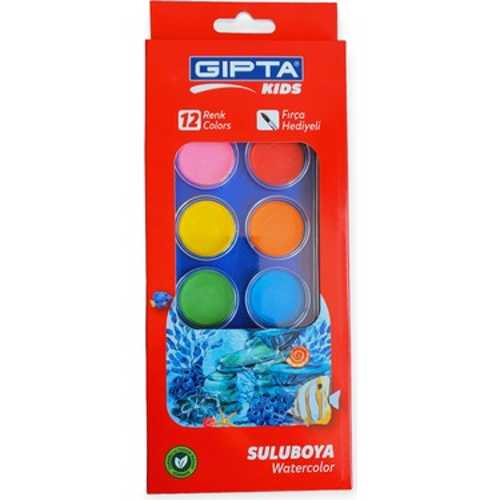 GIPTA SULU BOYA 12 RENK KÜÇÜK BOY 23MM