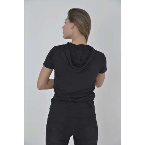 KAPŞONLU SLIM FIT T-SHIRT - SIYAH