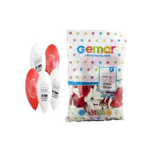 GEMAR AS80 23 NİSAN BASKILI BALON 100LÜ 080