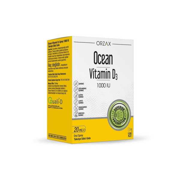 OCEAN ORZAX OCEAN VİTAMİN D3 1000 IU SPREY 20 ML