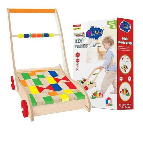 PW KUTUDA AHŞAP EĞİTİCİ BLOKLU ARABA ONY-373