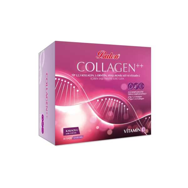 BALEN COLLAGEN COMPLEX++TİP 1,2,3 KOLLAJEN,L-ORNİTİN,HYAL.ASİT,VİTAMİN C - 30 ŞASE