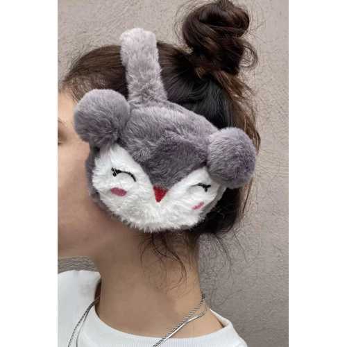 KAHVERENGİ AYICIK FİGÜRLÜ PELUŞ KULAKLIK