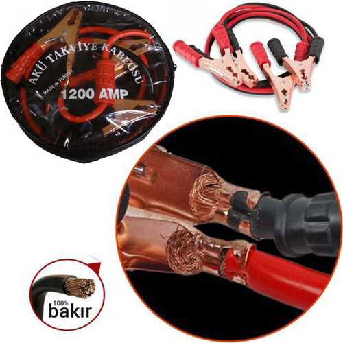 AKÜ TAKVİYE KABLOSU 1200 AMPER (TAŞIMA ÇANTALI) (4172)