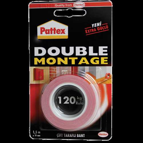 PATTEX ÇİFT TARAFLI MONTAJ BANDI 120KG 1.5MX19MM