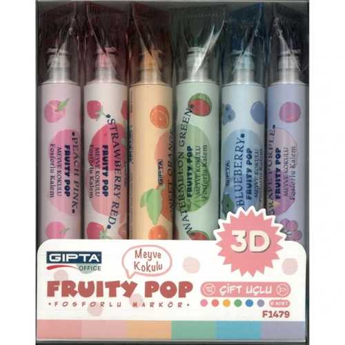 GIPTA FOSFORLU KALEM FRUITY POP KOKULU 6 RENK -144