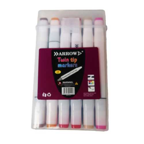 ARROW TWİN TİP AKRİLİK MARKER KALEM ÜÇGEN GÖVDE 24