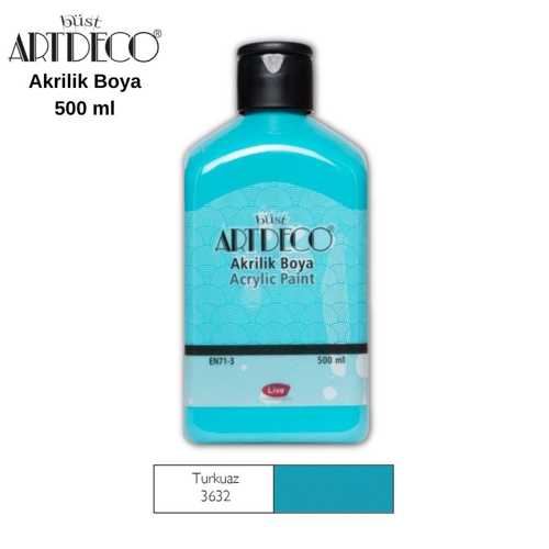 ARTDECO AKRİLİK BOYA 500ML 3632 TURKUAZ