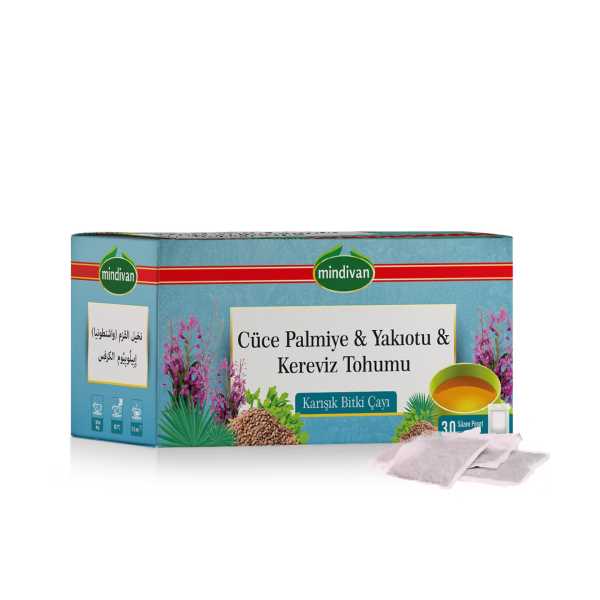MİNDİVAN CÜCE PALMİYE YAKIOTU KEREVİZ TOHUMU ÇAYI 30 LU SÜZEN POŞET