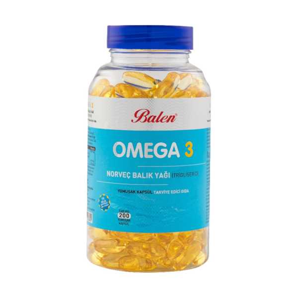 BALEN OMEGA 3 NORVEÇ BALIK YAĞI (TRİGİLİSERİD) YUMUŞAK KAPSÜL 1380 MG*200 ADET