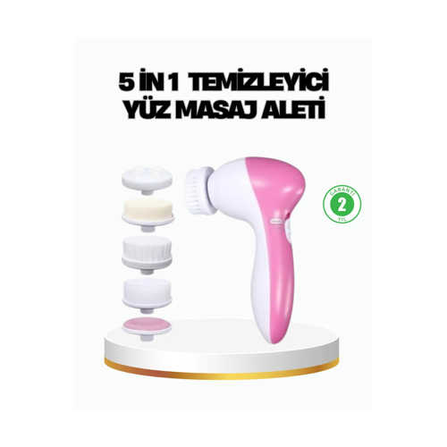 5’I 1 ARADA YÜZ TEMIZLEME CIHAZI – MASAJ, FIRÇA, PEELING VE KREM UYGULAMA APARATLI