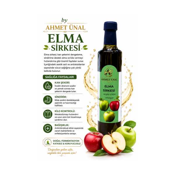 BY AHMET ÜNAL - DOĞAL ELMA SİRKESİ 500 ML