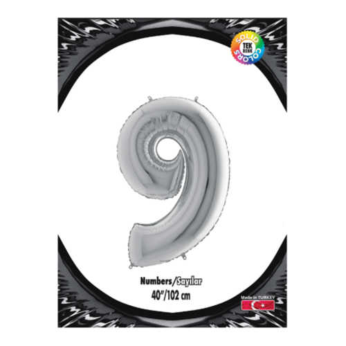 KİKAJOY RAKAM FOLYO BALON 40" GÜMÜŞ -9-