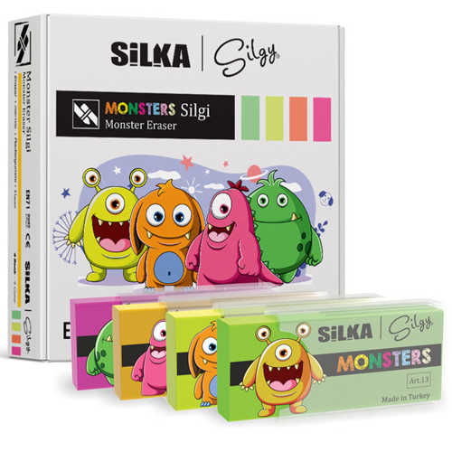 SİLKA SİLGİ MONSTERS 4 RENK ART13 -20-