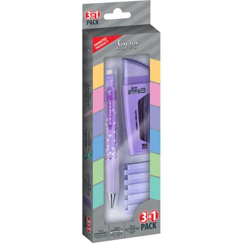 SERVE DEEP PASTEL VERSATİL KALEM UÇLU SİLGİLİ KUTU