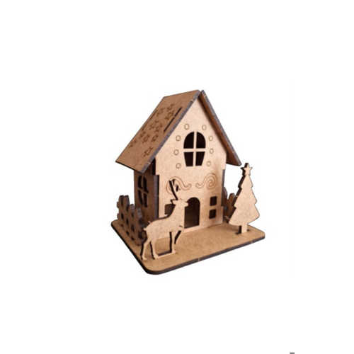 ESMAY AHŞAP MAKETİM 3D YILBAŞI EVİ 65861 DEMONTE