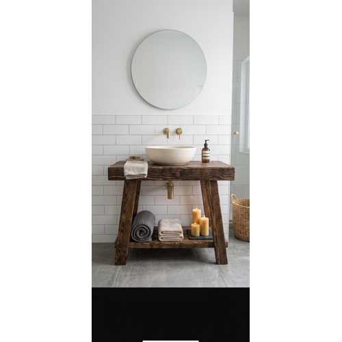 RECLAİMED AHŞAP BANYO DOLABI, RUSTİK ÇİFTLİK EVİ SİNK STAND, EL YAPIMI WASHSTAND CONSOLE