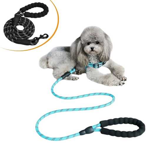 REFLEKTÖRLÜ FOSFORLU KÖPEK GEZDİRME HALATI TASMA KAYIŞI METAL KANCALI 130 CM (4172)