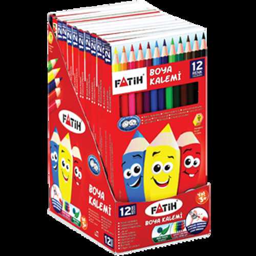 FATİH KURU BOYA KALEMİ TAM BOY 12 RENK 33112