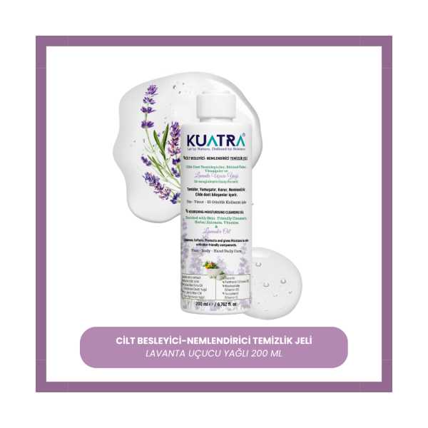 KUATRA NEMLENDİRİCİ BESLEYİCİ TEMİZLİK JELİ (TIBBİ LAVANTA (LAVANDULA ANGUSTİFOLİA) UÇUCU YAĞI İÇERE