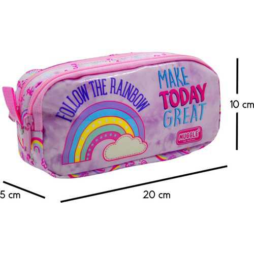 MUGGLE MU-6757 SOFT RAİNBOW PEMBE KALEMLİK ÇANTA-6