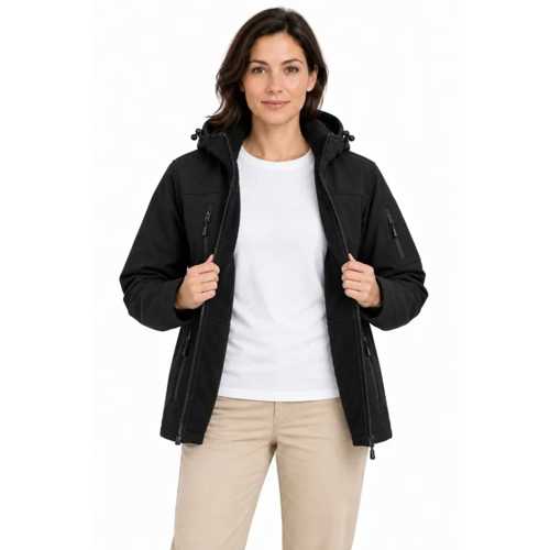 SU GEÇIRMEZ SOFTSHELL İÇI POLAR ASTARLI ÇIKARILABILIR KAPÜŞONLU 4 CEPLI MONT CEKET - SIYAH
