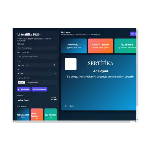 AI SERTİFİKA PRO+