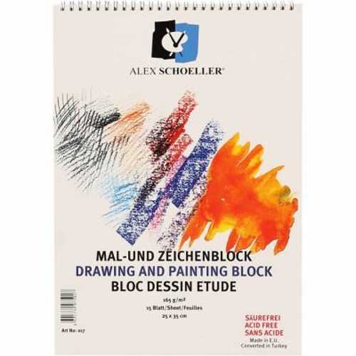 ALEX T.RESİM DEFTERİ İNCE DOKULU 25X35 165GR 15YP