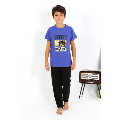 ERKEK ÇOCUK KISA KOL PENYE PIJAMA TAKIM SAKS