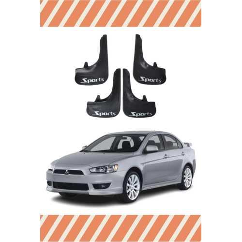 MİTSUBİSHİ LANCER SPORTS YAZILI 4'LÜ TOZLUK ÇAMURLUK PAÇALIK