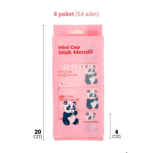 SEVİMLİ FİGÜRLÜ MİNİ ISLAK CEP MENDİL (8’Lİ PAKET)