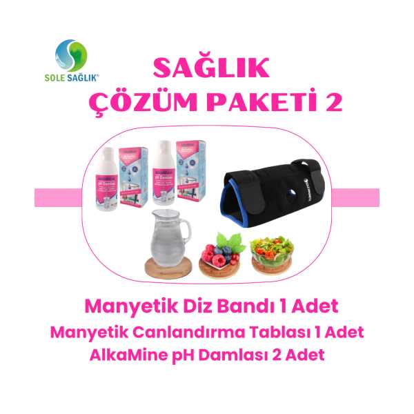 SOLE SAĞLIK ÇÖZÜM PAKETİ 2 (MANYETİK DİZ BANDI 1 ADET, CANLANDIRMA TABLASI 1 ADET, ALKAMİNE 2 ADET)