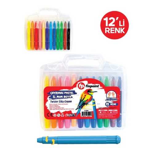FİXPOİNT ÇEVİRMELİ PASTEL MUM BOYA 12Lİ P-2091