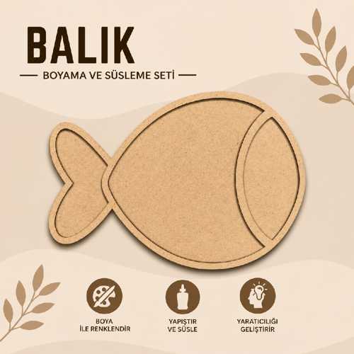 ESMAY MDF BOYAMA OBJESİ 20X15CM BALIK