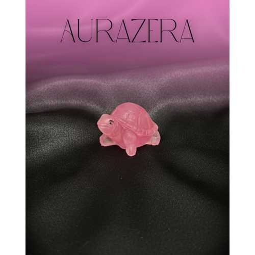 PEMBE KUVARS TAŞLI KAPLUMBAĞA TASARIMLI DOĞAL TAŞ DEKOR (5 × 3 CM) – SEVGI VE ŞEFKAT