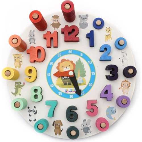 HAMAHA AHŞAP GEOMETRİK ŞEKİLLİ LOGARİTMİK SAAT