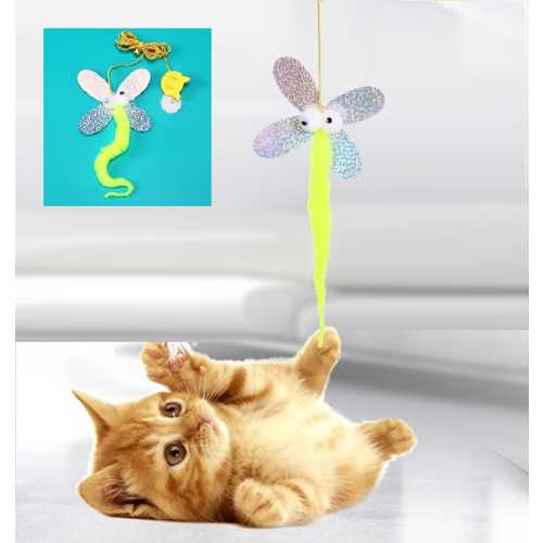 KELEBEK MODEL ELASTİK KENDİNDEN YAPIŞKANLI KEDİ OYUN OLTASI (4172)