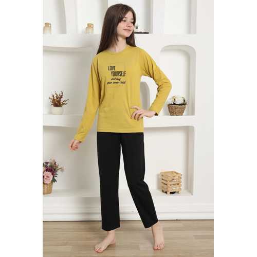 KIZ ÇOCUK PENYE PIJAMA TAKIM SARI
