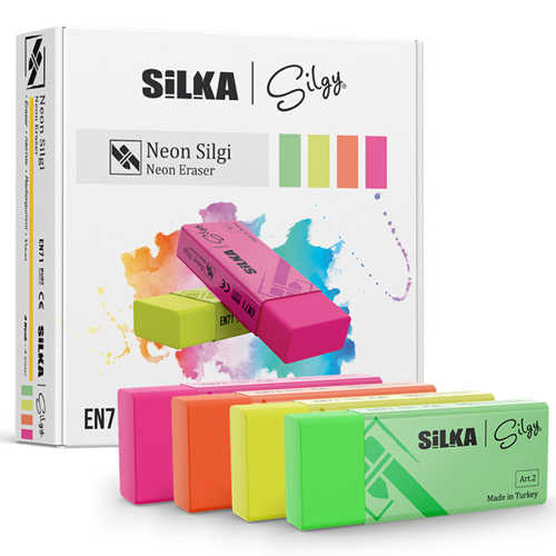 SİLKA SİLGİ NEON 30 ADET 4 RENK - ART23