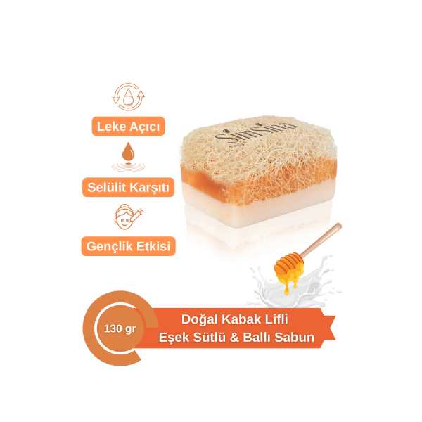 DOĞAL KABAK LİFLİ EŞEK SÜTLÜ BALLI SABUN – CİLT YENİLEYİCİ VE NEMLENDİRİCİ 130G